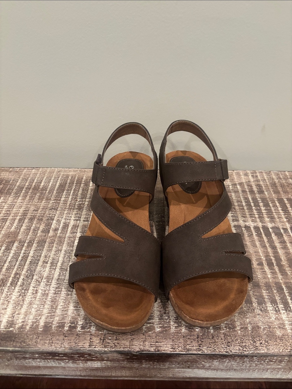 Women's Dark Brown Suede Slingback Comfort Sandals